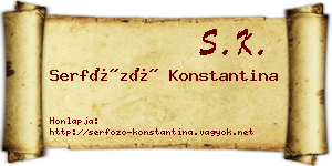 Serfőző Konstantina névjegykártya
